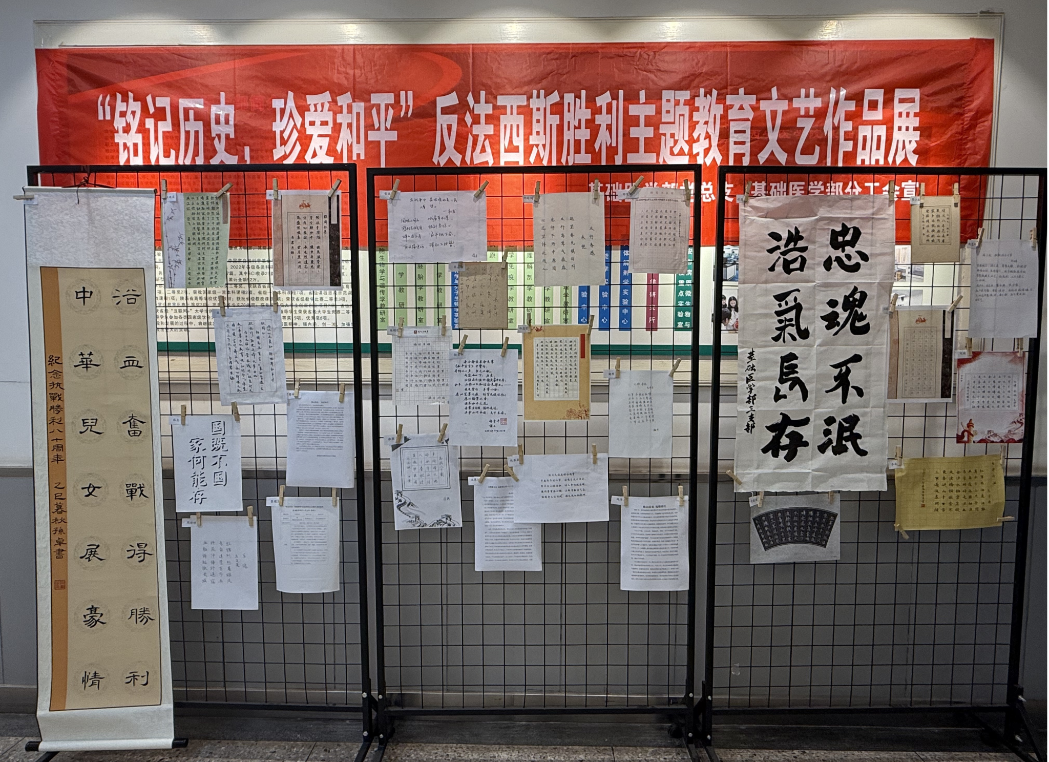 铭记历史守初心，珍爱和平担使命——基础医学部举办反法西斯主题教育文艺作品展